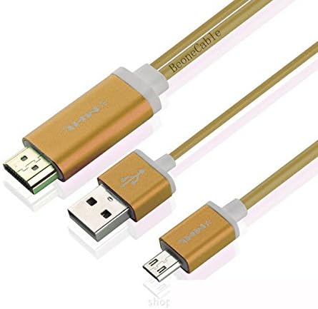 BeoneCable Samsung Galaxy Galaxy S3 S4 S5 Active MHL/Micro-USB to HDMI High Speed Adapter! Fast digital conversion to HDMI using the official MHL 2.0 chipset-Golden