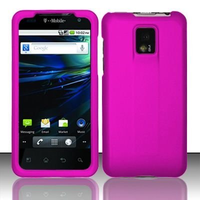 Pink Hard Plastic Rubberized Case Cover for T-Mobile LG G2X-LG