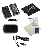 Battery Charger + Standard Battery + USB Cable + Screen Protector + Black Eva Case for Kodak M Series EasyShare M863