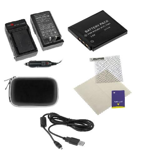 Battery Charger + Standard Battery + USB Cable + Screen Protector + Black Eva Case for Kodak M Series EasyShare M753.