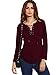 SheIn Women's Sexy Lace Up Long Sleeve Curved Hem T-Shirt Top Small Burgundy