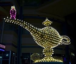 Aladdin's Lamp in Neon, Las Vegas Photograph - Beautiful 16"x20" Photographic Print by Carol M. Highsmith