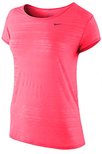 Nike Women's Touch Breeze Sheer Crew Neck Shirt Pink