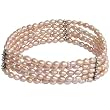 Sterling Silver Classic 5 Strand Cultured Pearl Bracelet, Lavender
