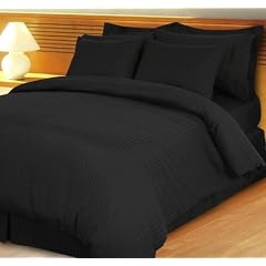 Stripe Black 8pc Down Alternative Bed in a Bag 600 