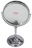 Fantasia 43025 - Miroir sur pied grossissant parfait (x 10) - Argent - Hauteur: 37 cm, ø 20 cm,