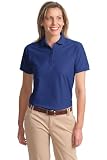 Ladies Silk Touch Sport Shirt, Color: Med. Blue, Size: 2X-Large