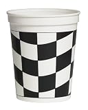 Stadium Cup 16 oz Black & White Check - 12 Count
