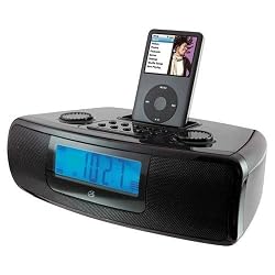 iLive CI3807 Dual Alarm Clock with iPod Dock (Black)