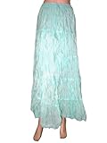 IMAGE OF Womens Gift Idea New Fashion Skirts Aquamarine 4 Tiered Cotton Designer Long Skirts 38