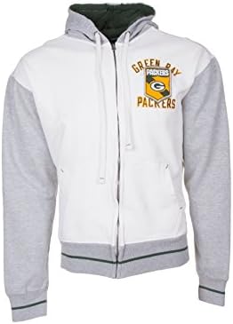 NFL Team Apparel Hoodie: White/grey Green Bay Packers Football Sweatshirt (XL)