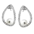 CZ & Sim Pearl Sterling Silver Earrings