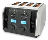 SchaubLorenz TO2000 - Design 4 Slice Toaster (Stainless Steel) Digital Countdown timer with LCD display - 1500watts