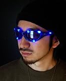 光るサングラス!点滅LEDアイウェア 【ブルー】