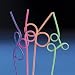 Plastic Neon Two-Tone Fun Loop Straws (1 dz)
