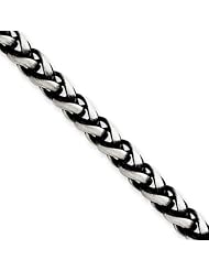 6mm, Sterling Silver, Antiqued Spiga Chain, 24 inch