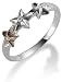 Sterling Silver & Rose Gold Ladies Stars Ring