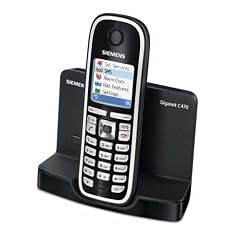 Siemens Gigaset C470 schnurloses DECT-Telefon mit Farbdisplay, pianoschwarz