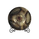 Dale Tiffany PG70021 Autumn Leaves Decorative Art Glass Charger Plate , 15-Inch Diameter