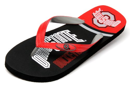 NCAA Ohio State Buckeyes Spirit Flip Flops (Red, Medium)