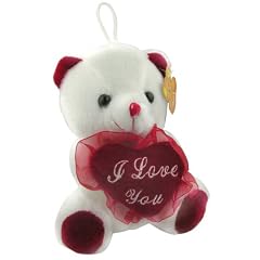 Pl�schb�r ca. 18 cm in wei� mit Herz Schriftzug 'I love you'