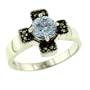 Lavender Cz Celtic Cross Fashion Jewelry Sterling Silver Ring