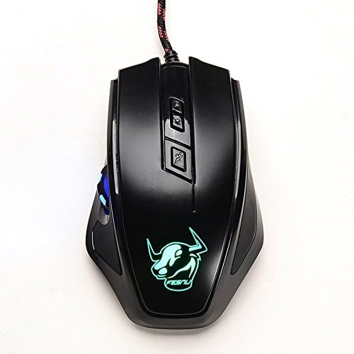ZENBLU Left Scroll Wheel USB Port Ergonomic Laser Led Wired Gaming Mouse Optical High Precision Office 6 Buttons Adjustable 2400 DPI for Video Games Laptop PC Computer Desktop Notebook Tablet Black