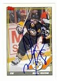 Mark Recchi Autographed/Hand Signed Hockey Card (Pittsburgh Penguins) 1991 Topps #196