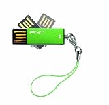 PNY Micro Swivel Attaché 4 GB USB 2.0 Flash Drive P-FDU4GBSV-EF/GRN (Green)