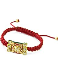 22kt Solid Yellow Gold Diamond Pave Macrame Bracelet Handmade Jewelry