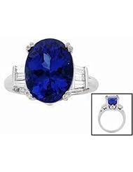 14K White Gold Tanzanite and Diamond Ring -- LIFETIME WARRANTY