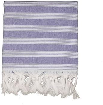 Sol Pestemals, Light Pestemal Turkish Towel for Bath/Beach, 37 x 70 (Dark Purple)