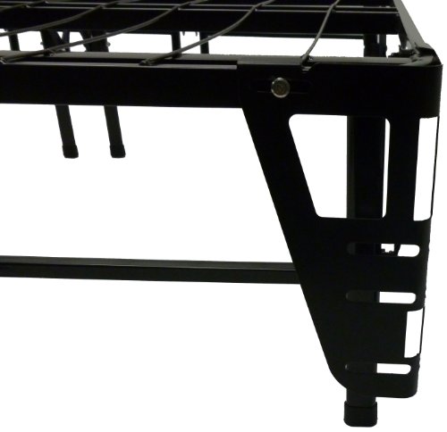 Epic Furnishings Durabed Heavy Duty Black Steel Platform Folding Bed Frame with Headboard Attaching Brackets, Twin