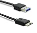 Galaxy S5 USB 3.0 Cable(5 Feet Flat Charging Data Cable) for Samsung Galaxy S5, Galaxy Note 3 - Superspeed USB to Micro-B (Black)