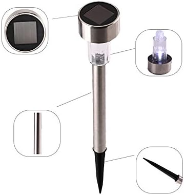 MCZTEN Outdoor Garden Solar Power Landscape Path Lights - Stainless Steel