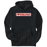 Hoodie Mens Black  I LOVE Himalayans  Cats