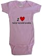 I LOVE NEW HAMPSHIRE - NEW HAMPSHIRE BABY - State-series - White, Blue or Pink Onesie / Baby T-shirt