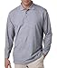 UltraClub Adult Long-Sleeve Whisper Pique Polo