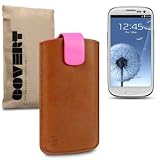 Fluro Pink/Brown Samsung Galaxy S3 i9300 Covert Branded Fluro PU Leather Pocket Case / Cover / Pouchby Covert