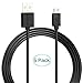 USB Cable Pack,Mopower 5 Pack (9.6ft,4.8ft,1.6ft) High Speed USB 2.0 A Male to Micro B Charge and Sync Cables for Samsung Galaxy,HTC,Blackberry and Motorola Smartphones Black