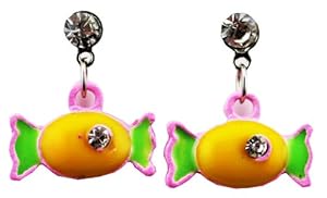 Candy Earring - Kids Fashion Earrings (Light Pink, Yellow and Green)