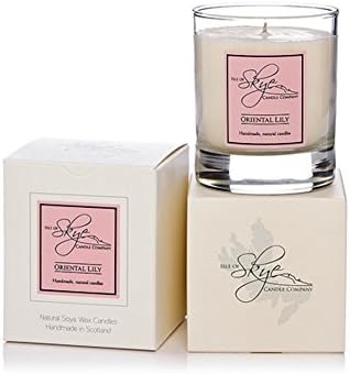 Handmade Isle of Skye Soya Candle in a Small Clear Glass Tumbler with 30 Hour Burn Time - Oriental Lily