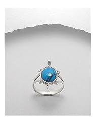Turquoise (Sky Blue) Turtle Reconstructed stones Ring In 92.5 Sterling Silver