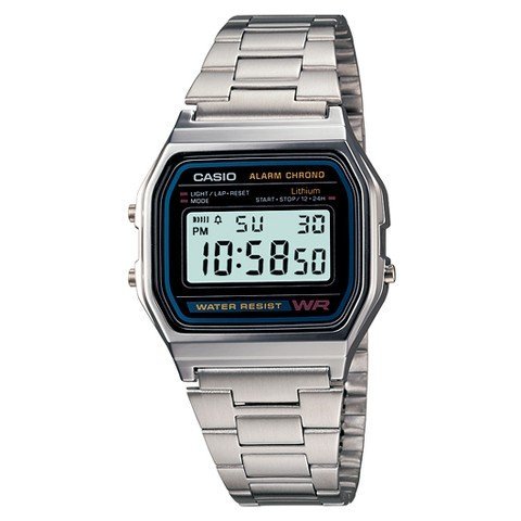 Men's Casio Digital Bracelet Watch - Silver A158W-1 TRG