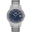 Timex 2M211 Men's Round Deep Navy Dial Silver-Tone Watch with Stainless Steel Expansion Band