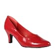 3 Inch Trendy High Heel Shoe Block Heel Classic Pump Red Patent