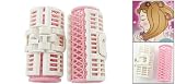 2 PCS Home DIY Hair Curlers Pink White Rollers Clips