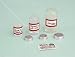 Mason Jar Set in Resin with Red Labels Dollhouse Miniature