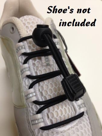 Thicker locks for easy handling to pinch. Wide single hole that accepts most shoe laces. Pinch Tie Shoe Laces. Elastic No Tie Shoe Laces for kids and adults. (Black)