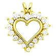 14K Yellow Gold Diamond Heart Pendant - 0.80 Ct.